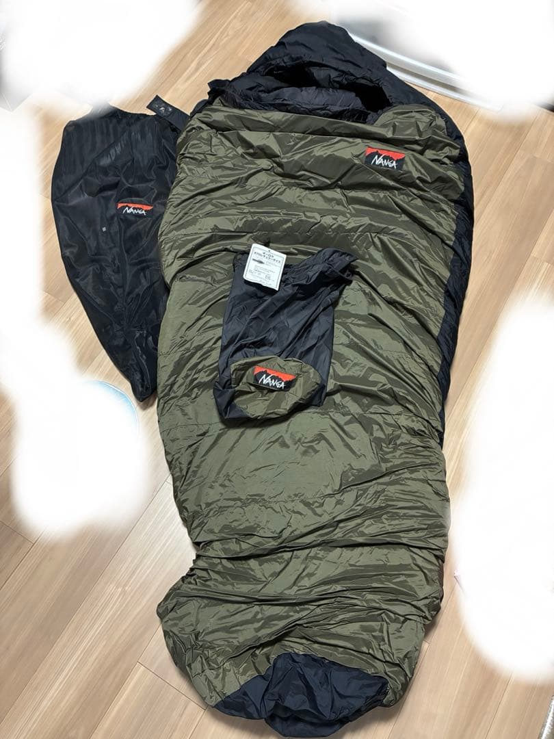 NANGA 寝袋 オーロラSTDレギュラーサイズ　オリーブグリーン　650FP