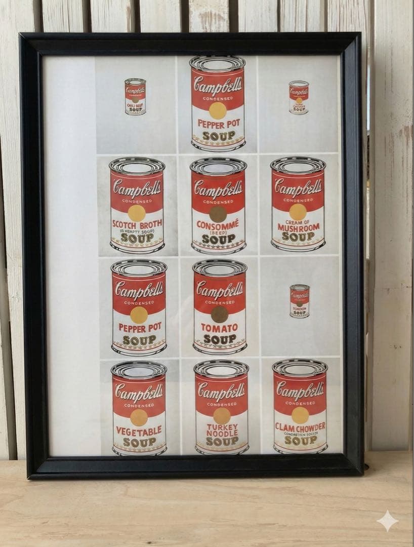 アンディウォーホル　キャンベルスープ缶　A3　額入　Andy Warhol