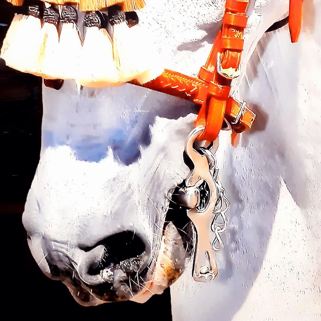 輸入雑貨　絵画　強化ガラス　硝子アート　『白馬』　特大ガラスアート　200cm越