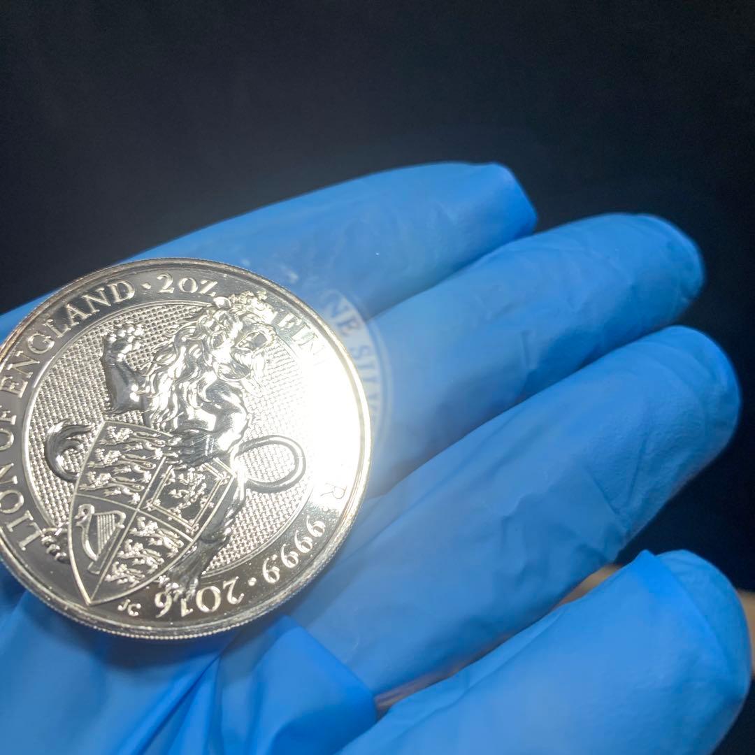 その1 純銀貨2オンス クイーンズビースト　2016 ライオン・イングランド