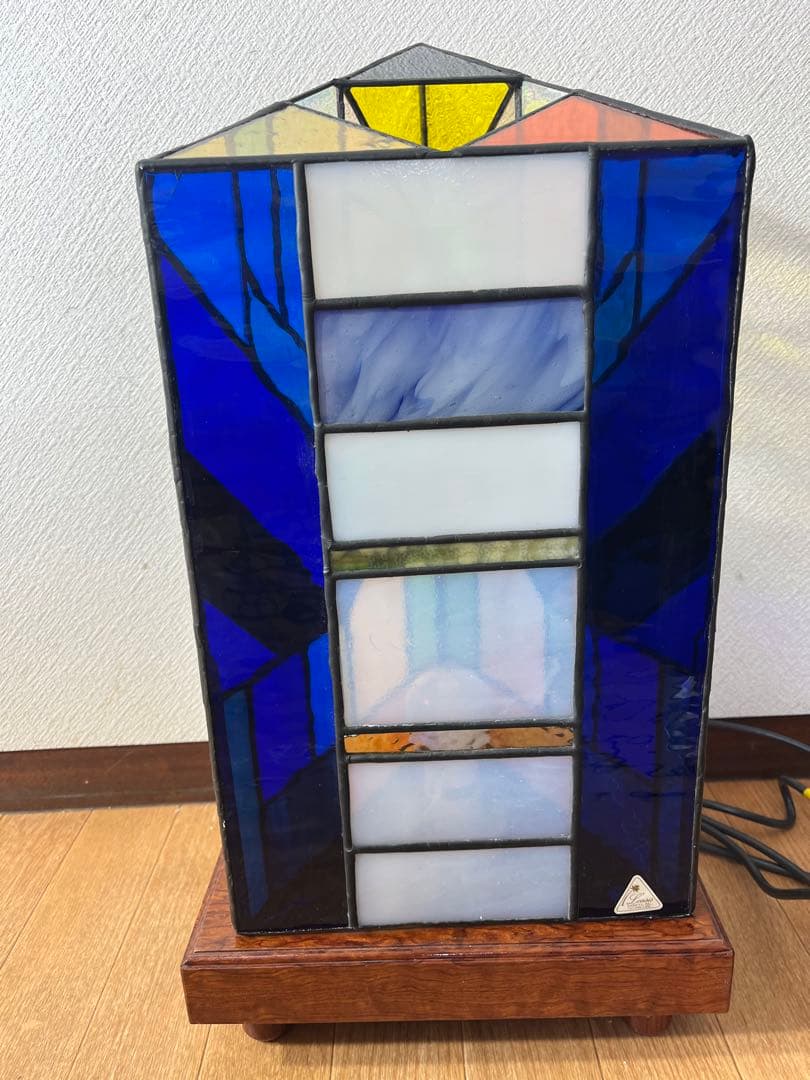 ステンドグラス ランプ ライト レトロ 店舗 ナイトランプ 杢目 ステンドガラス