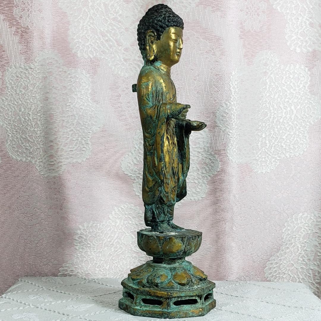 陶片◆金銅如来立像 新羅仏 仏像◆検）天平仏 飛鳥仏 高麗仏 百済仏 空海