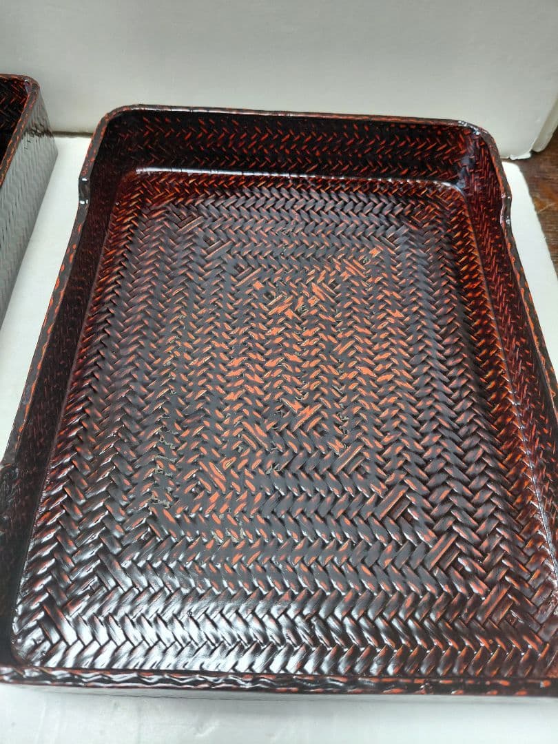 籃胎漆器　井上籃製　文箱　小物入　福岡県特産