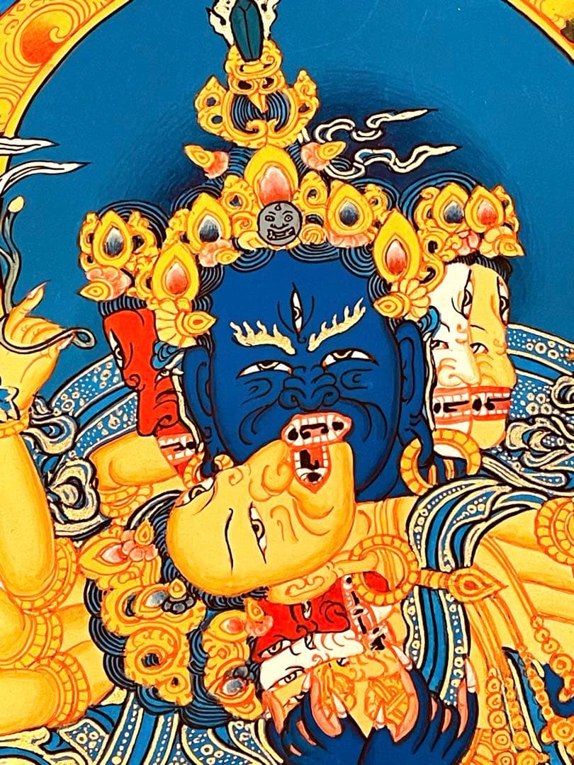 一点物 カーラチャクラ 曼荼羅 時輪金剛 手描き 約76.5 × 約53.5