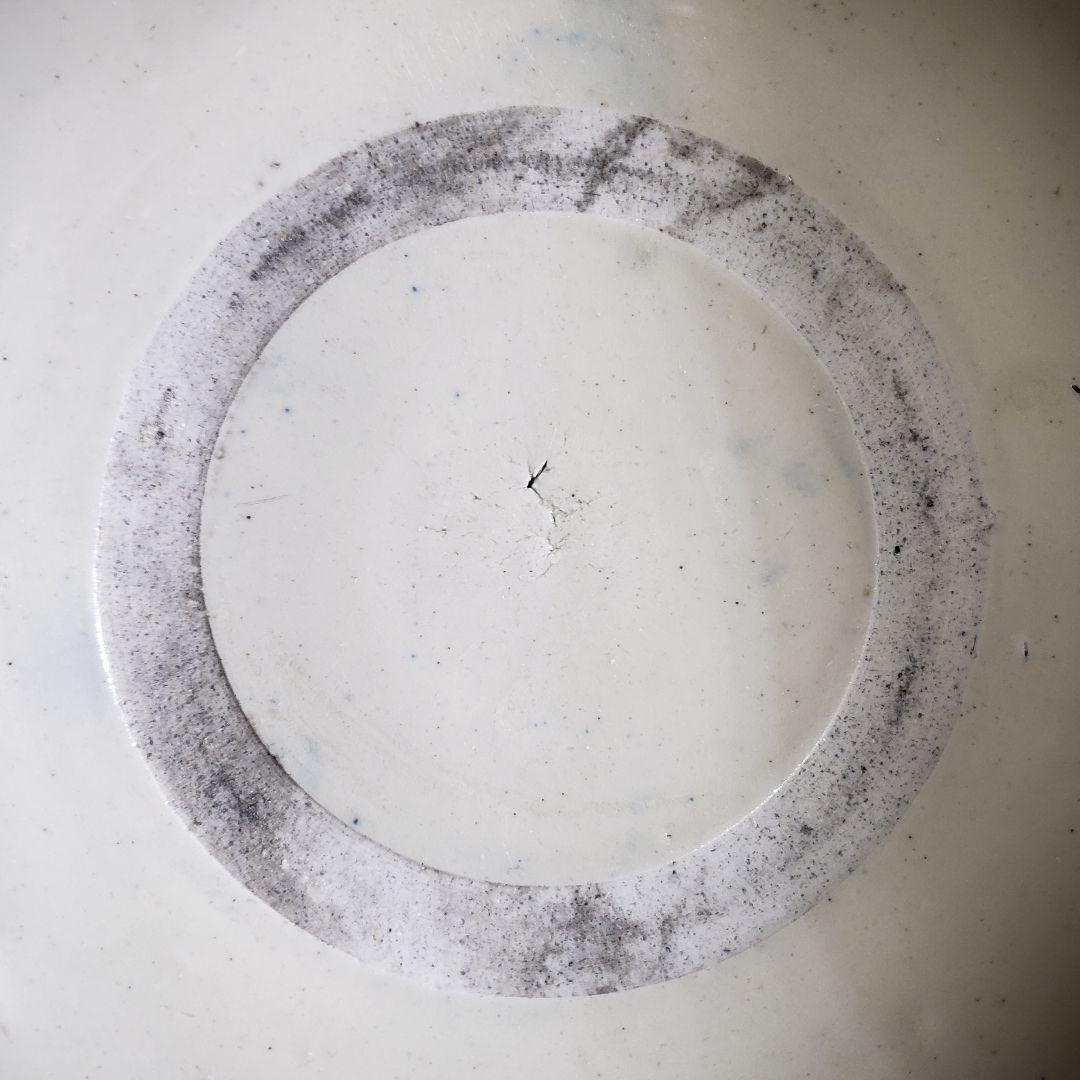 中国　鉢　青花染付梅図碗　清朝期　梅　染付　吹き付け　吹墨　丼