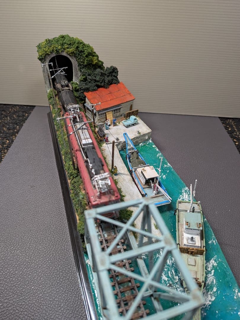 No.60鉄道Nゲージジオラマ車両、漁船、車他付き