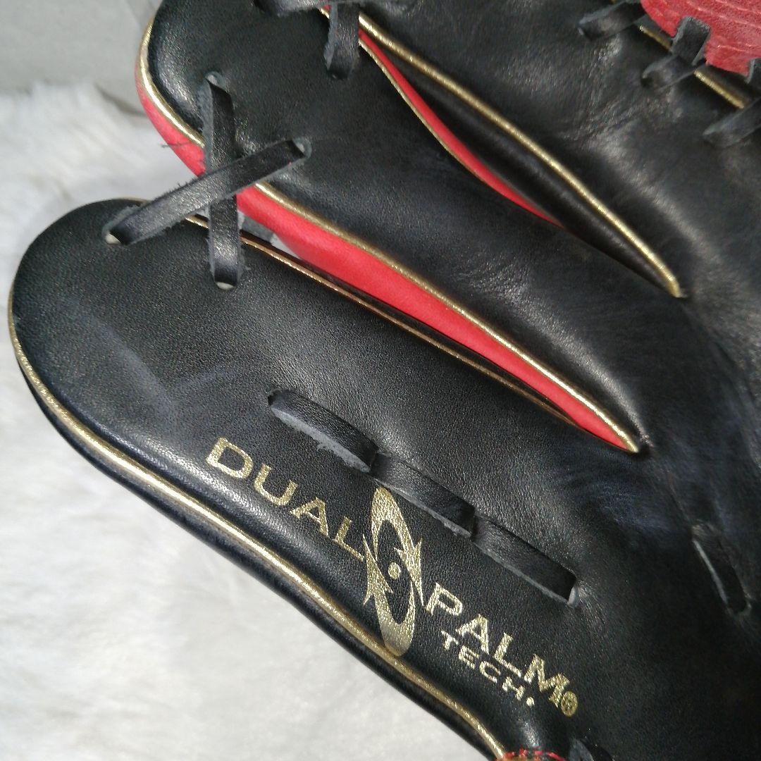 Rawlings 軟式グローブ 両投げ用 黒 赤 ゴールドライン