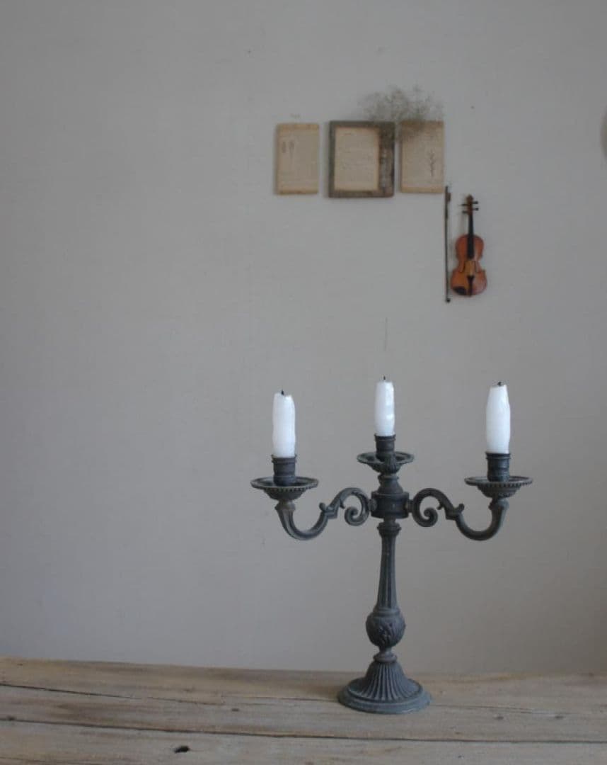 フランス　アンティーク　キャンドルスタンド　燭台　ブロカント　教会　蚤の市