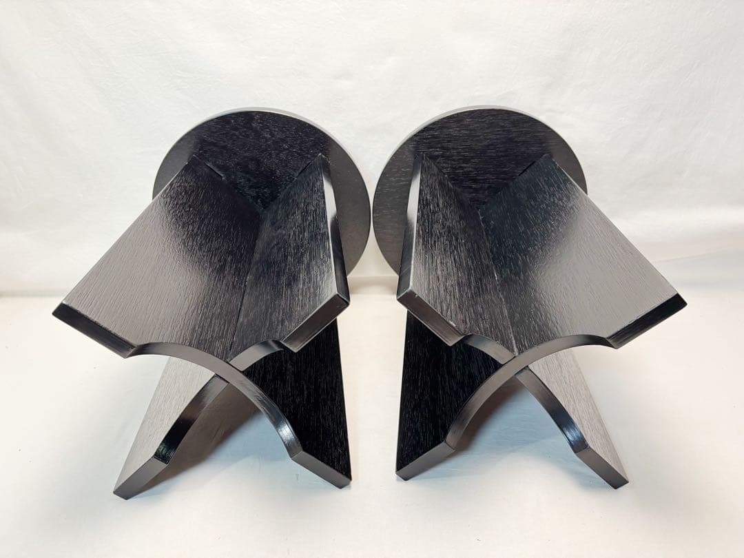 美品 茶道具 立礼用 掻き合せ塗り 円椅（椅子）組立式 玄々斎好写 2客裏千家