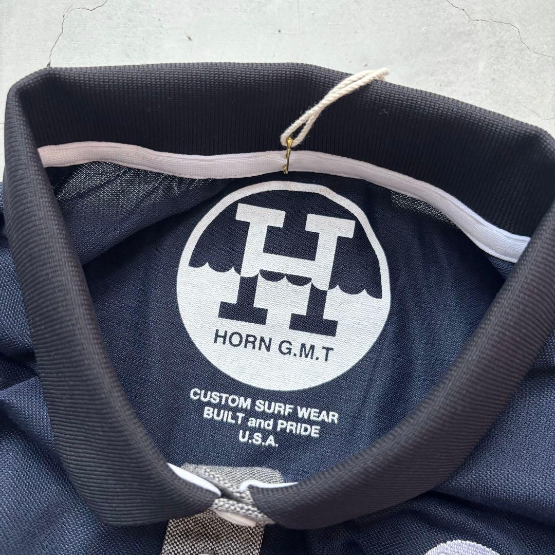 【新品タグ】HORN GARMENT ホーンガーメント 切替 長袖ポロシャツ M