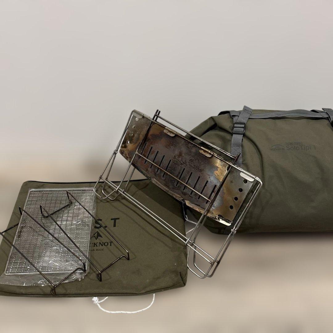 バンドックSolo Tip 1 テント カーキ、DUCKNOT焚き火台