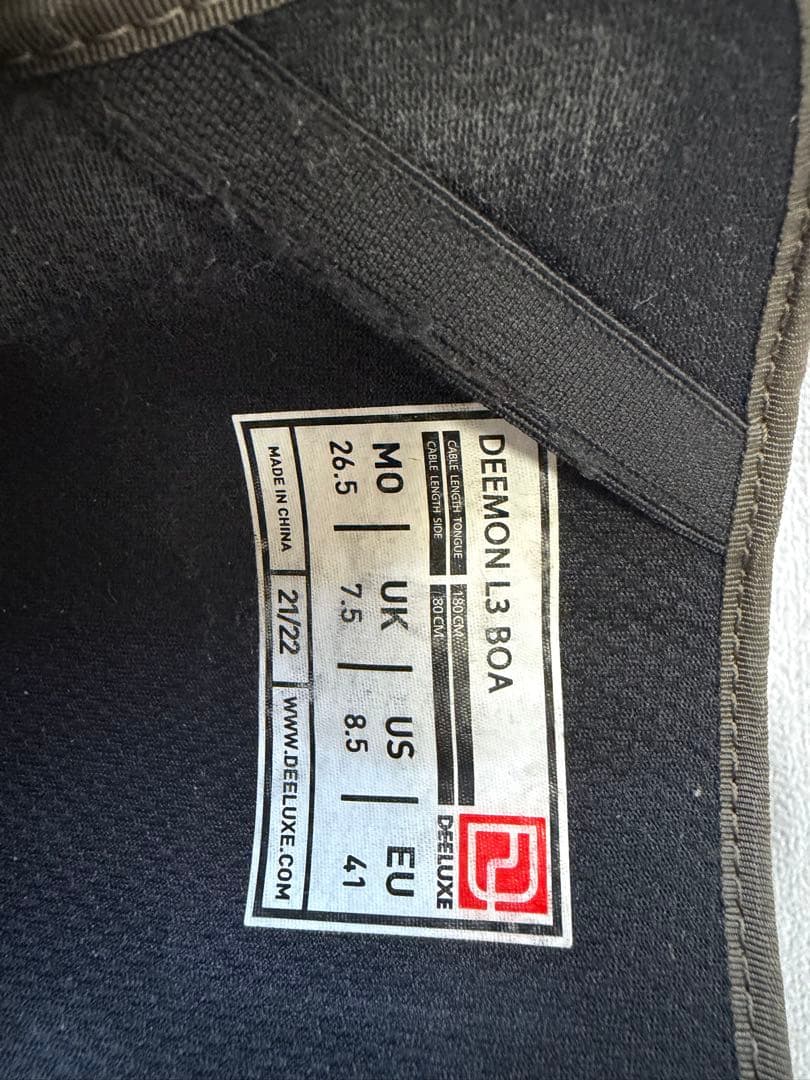 スノーボード DEELUXE DEEMON L3 BOA 26.5cm