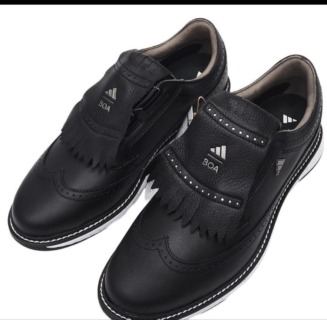 アディダス レザーゴルフシューズ スパクレス 27cmブラック