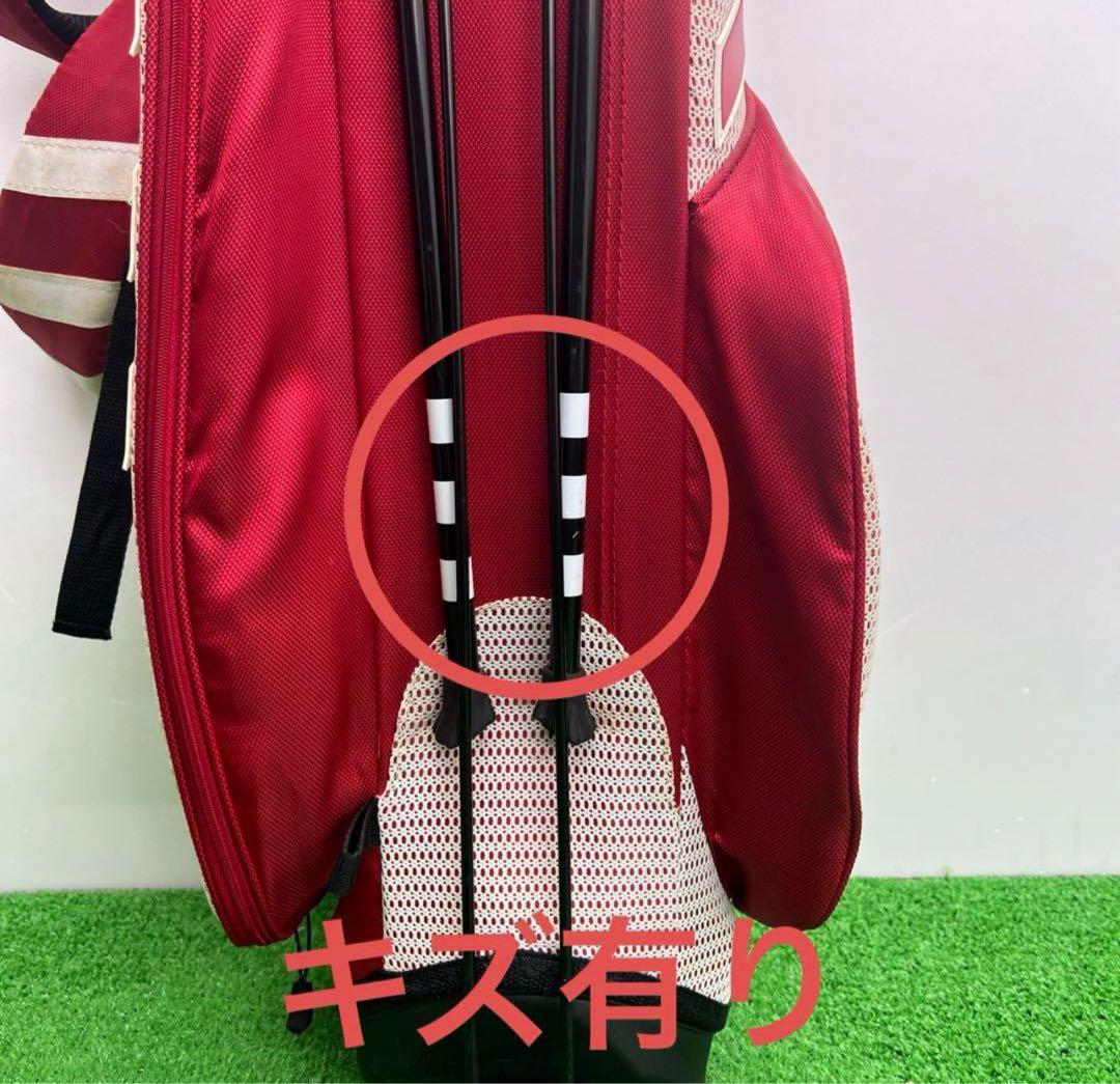 adidas アディダス キャディバッグ 8インチ ゴルフバッグ　レッド　中古品