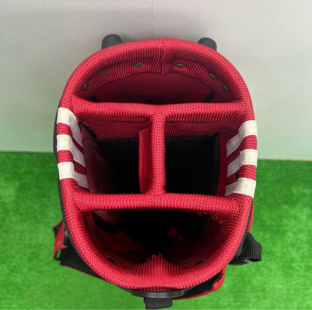 adidas アディダス キャディバッグ 8インチ ゴルフバッグ　レッド　中古品