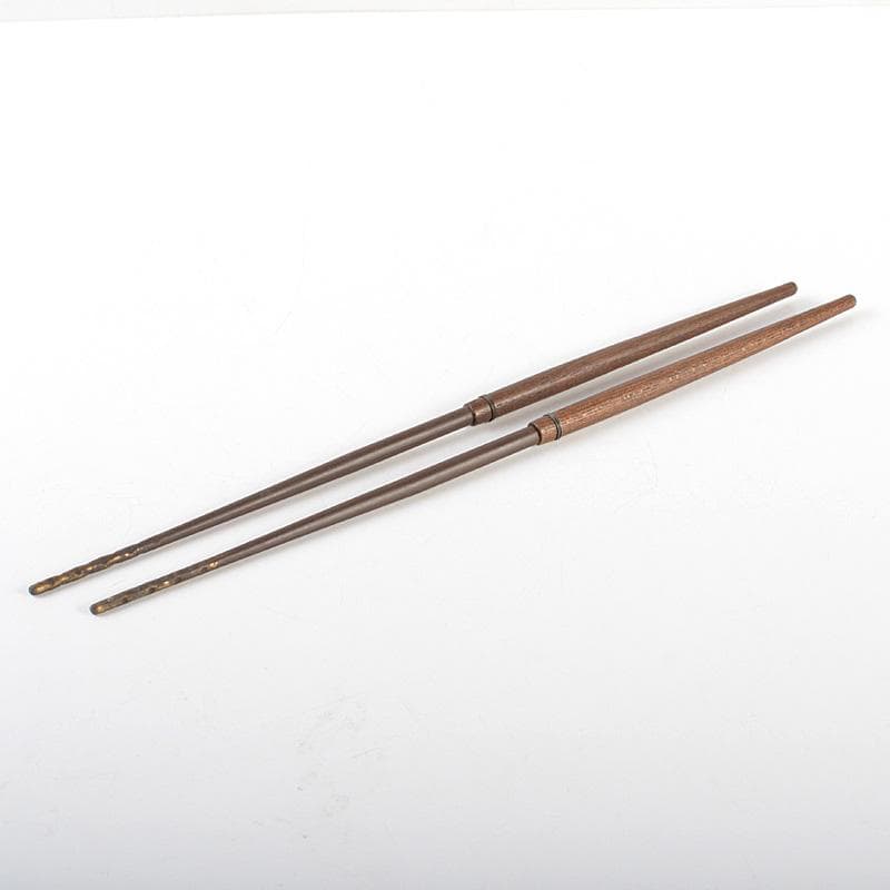 茶道具　中川浄益造　銅製　利休倣　桑柄火箸　共箱　V　6687