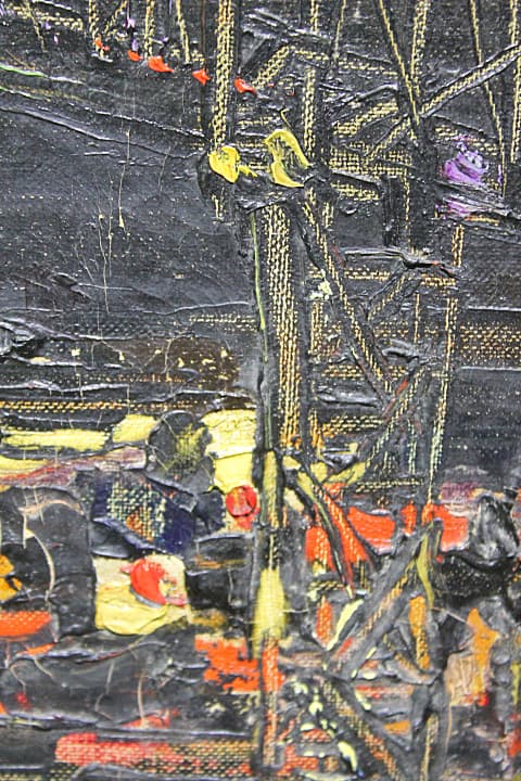 鶴岡義雄 【ニューオリンズ夜景】1958年 油彩 6号