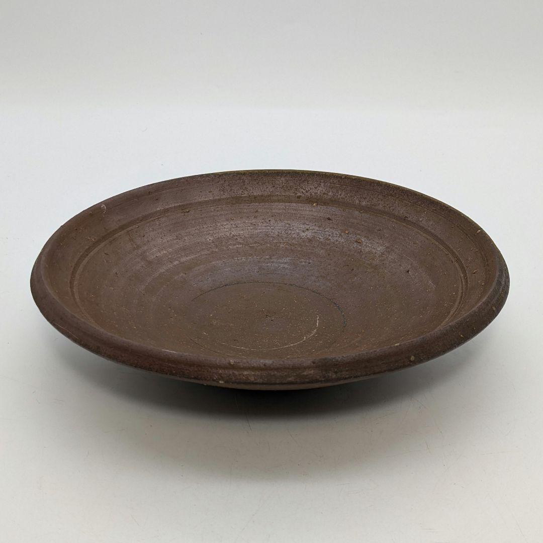 人間国宝 藤原雄 備前焼 皿 直径25cm 盛り皿 中皿 皿鉢 食器 工芸品