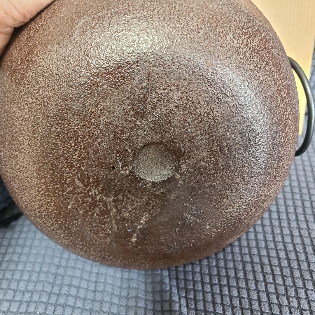 釜師　佐藤浄清作　総霰地紋　丸釜　茶道　茶道具　茶釜