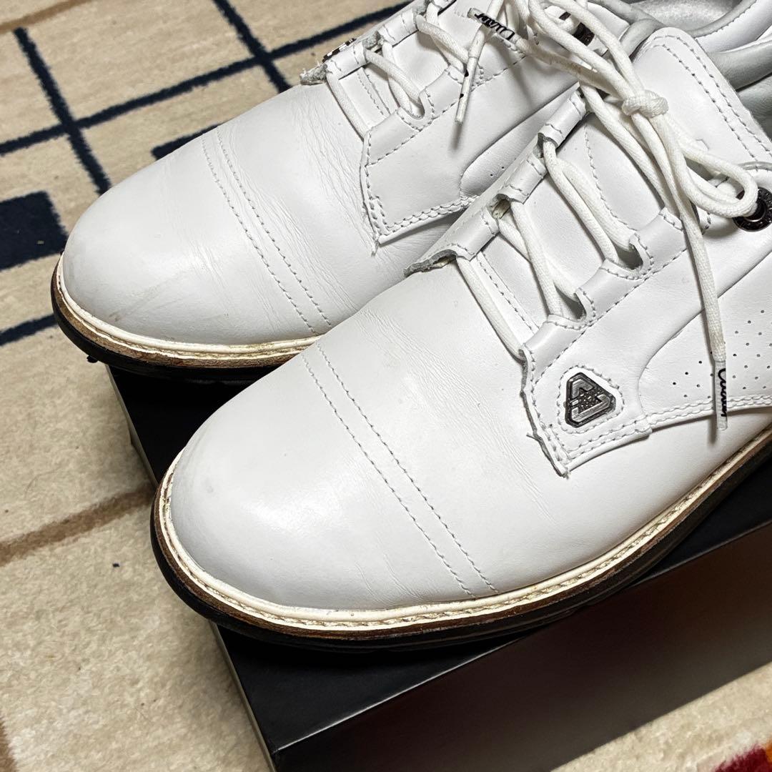 CUATERキャロウェイホワイト レザー ゴルフシューズメンズサイズ27.5