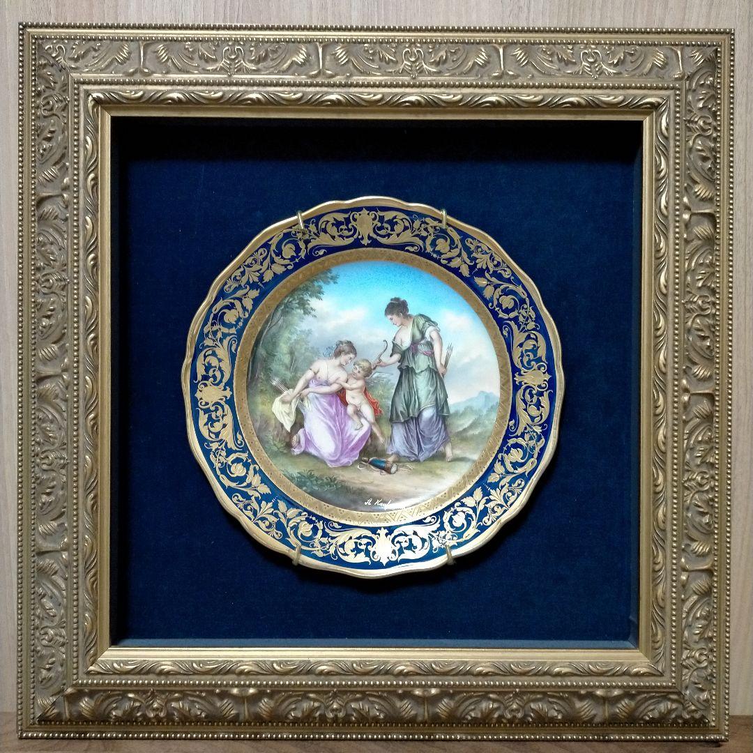 MEISSEN ボタン剣 飾り皿 プレート 天使