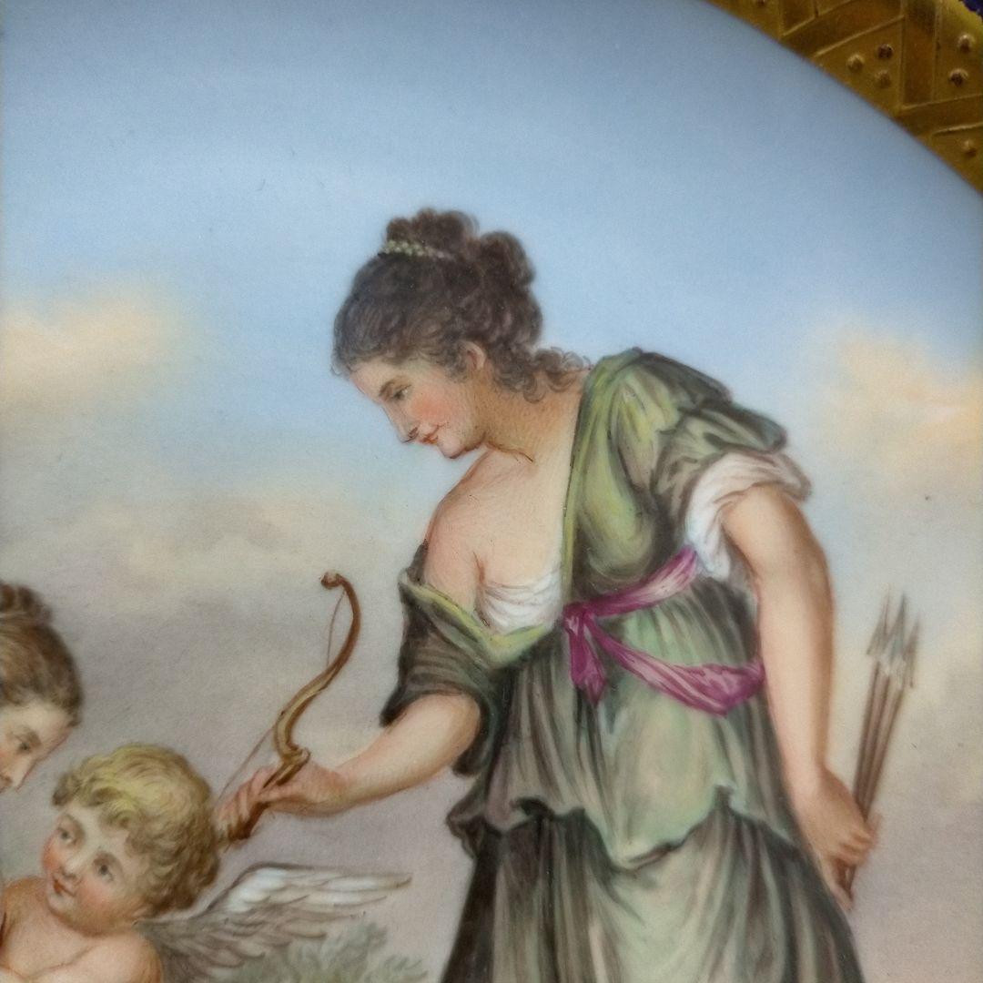 MEISSEN ボタン剣 飾り皿 プレート 天使