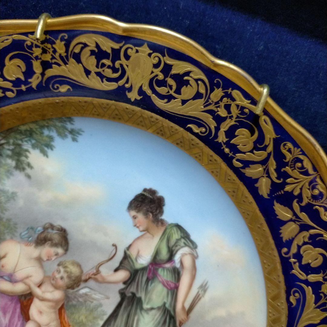 MEISSEN ボタン剣 飾り皿 プレート 天使