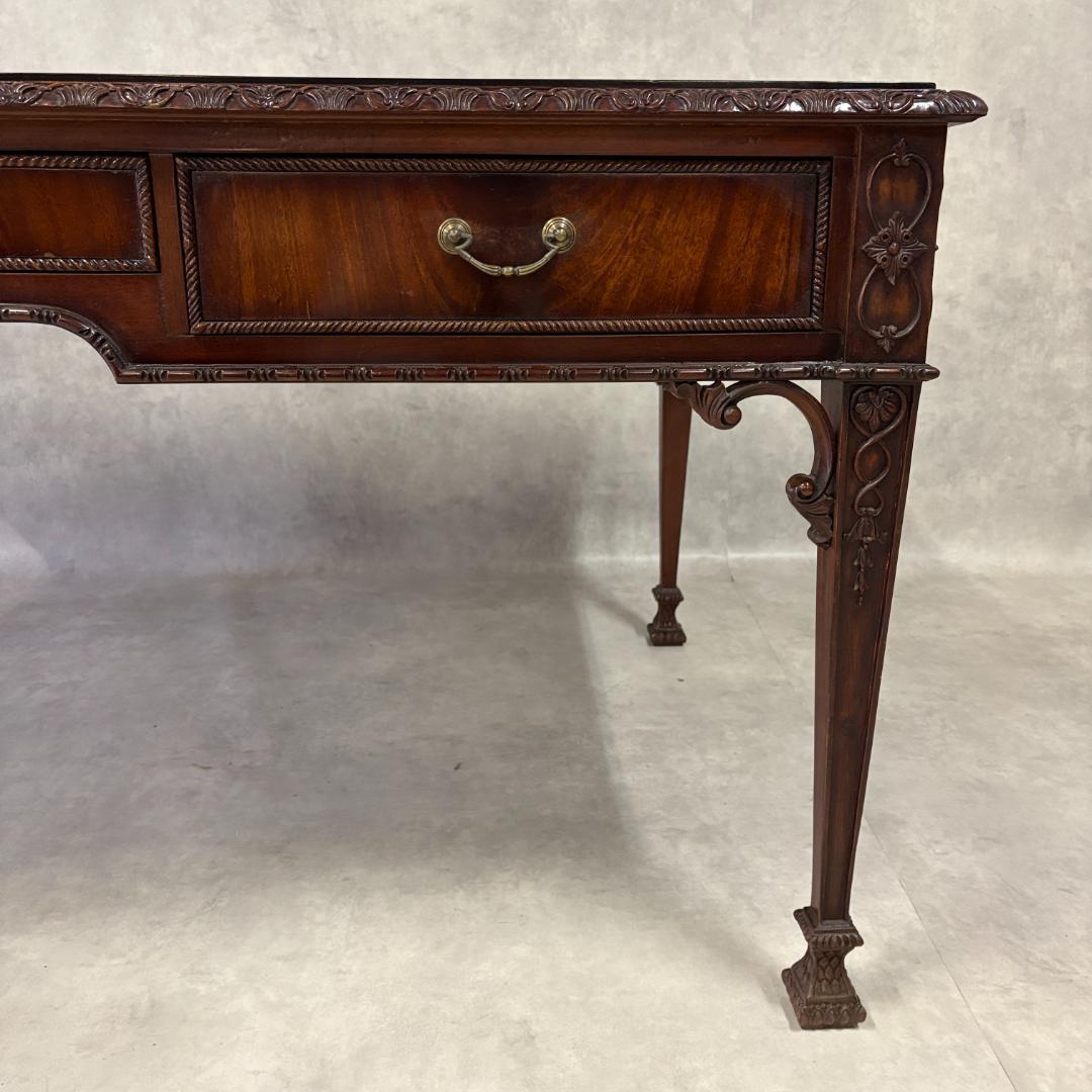 アンティーク デスク レザートップ 英国クラシック 木製