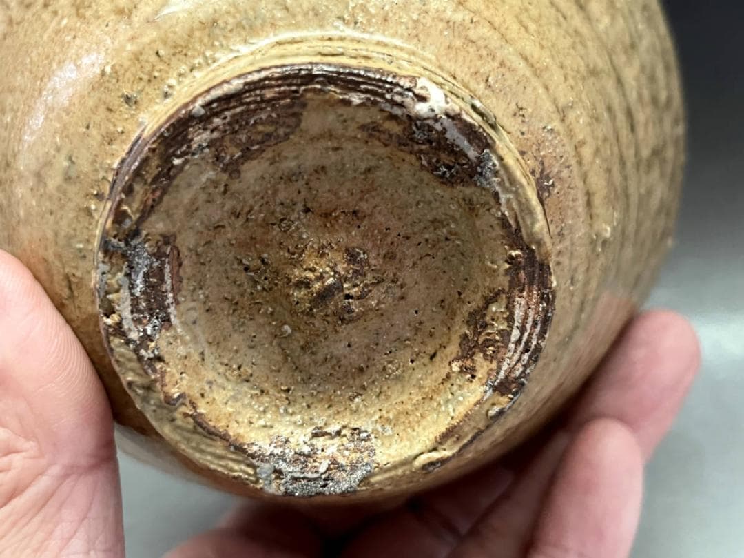 茶碗■コレクター所蔵品！古い伊羅保茶碗 時代物江戸期 仕覆付 時代物 骨董品■