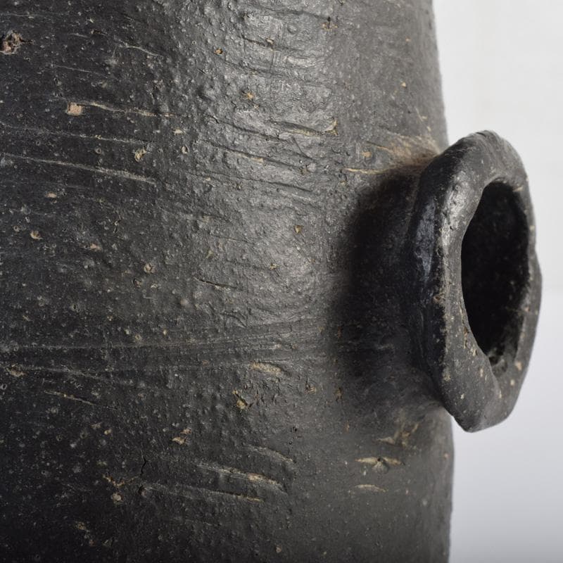 朝鮮美術　須恵器　新羅土器　新羅無細土　壷　時代箱付　C　8040A