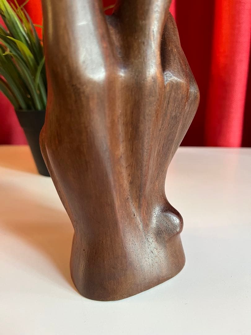 ヴィンテージ　木製　ハンド　ピースサイン　70'sアメリカ　彫刻　手　オブジェ