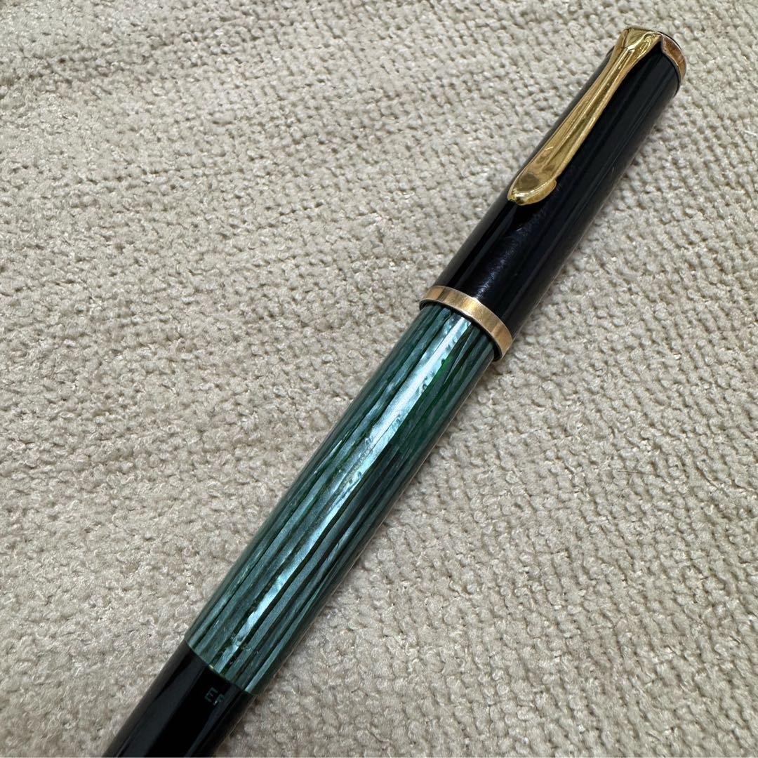 ペリカン万年筆　#400 緑縞　14K -585 EF