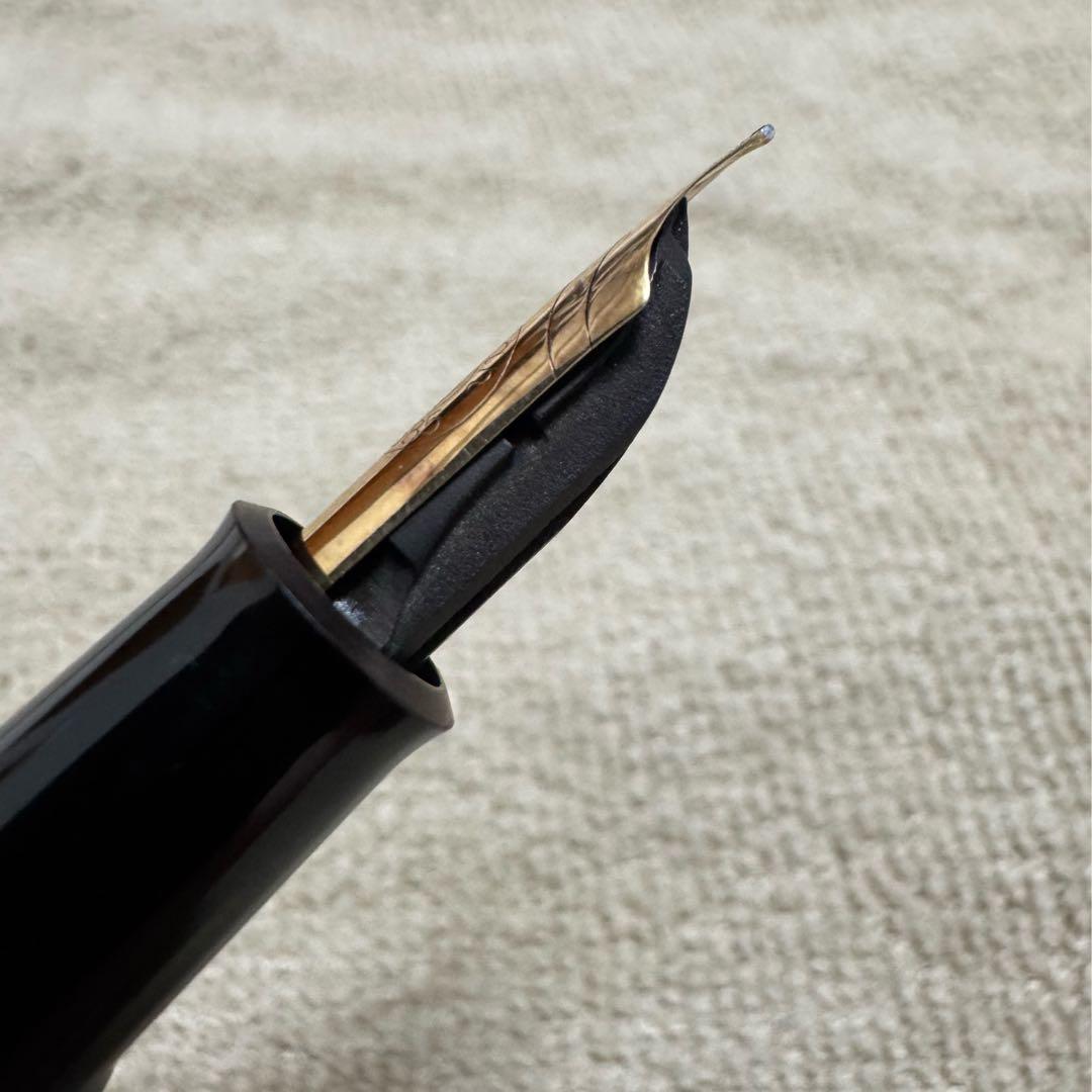 ペリカン万年筆　#400 緑縞　14K -585 EF