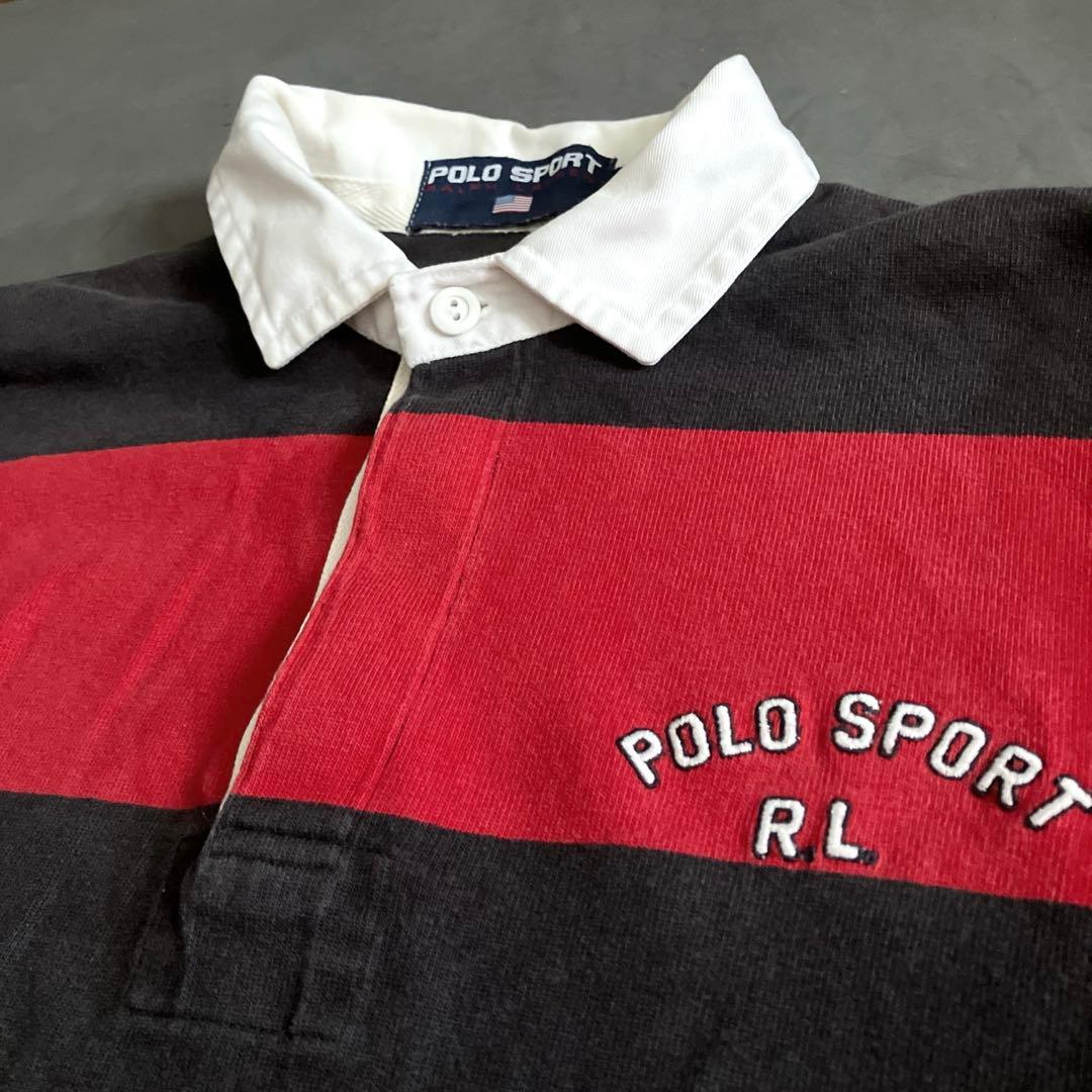 レアモデル◎90s【スリランカ製】ポロスポーツ　太ボーダーシャツvintage