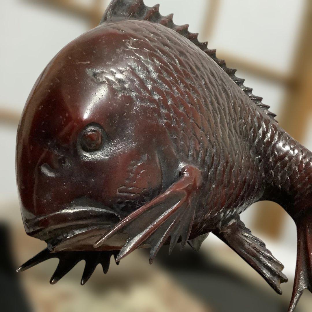 大ぶり‼️#鋳物　#鯛　置物　#縁起物 #金運　#運気