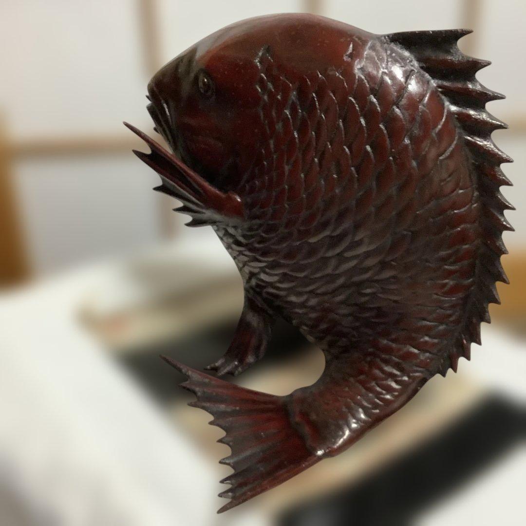 大ぶり‼️#鋳物　#鯛　置物　#縁起物 #金運　#運気