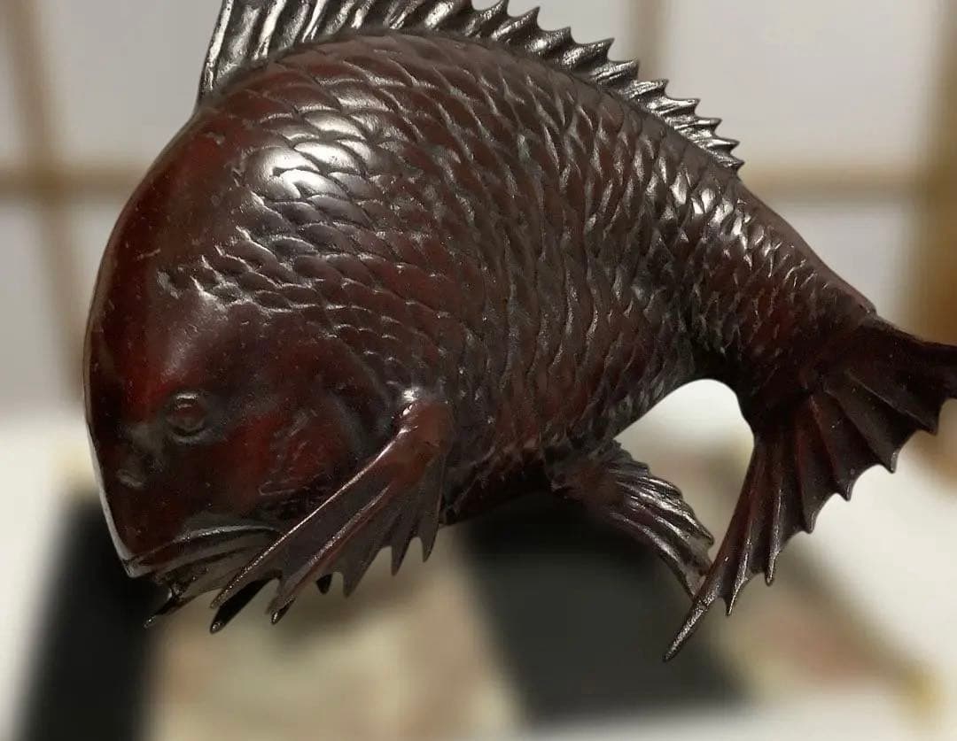 大ぶり‼️#鋳物　#鯛　置物　#縁起物 #金運　#運気