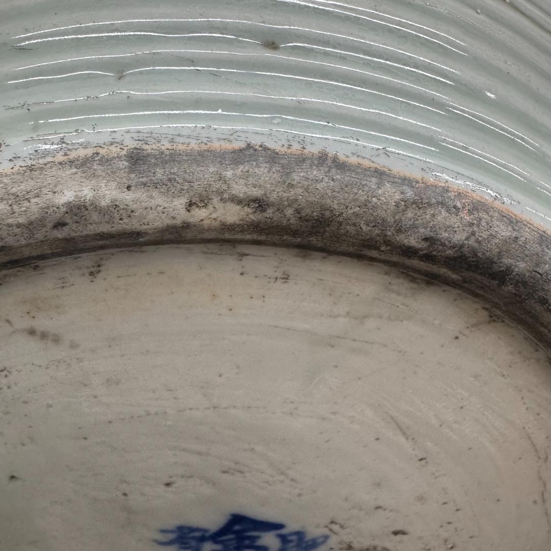 希少！肥前有田　金作製　花瓶　　名工　大正時代　時代物染付 山水青花