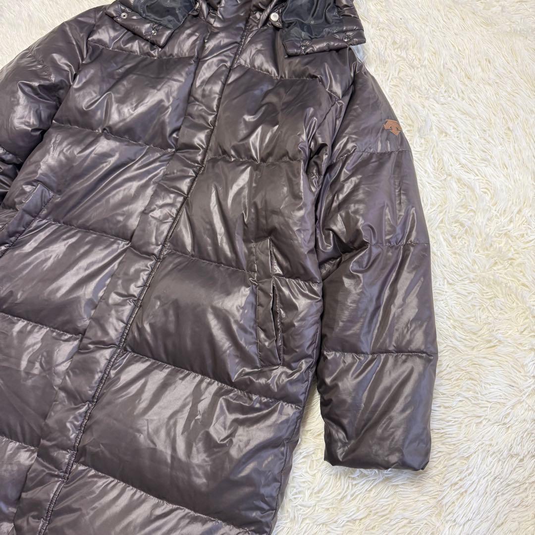 【デサント】美品 ベンチコート ダウン ブラウン Lサイズ メンズ