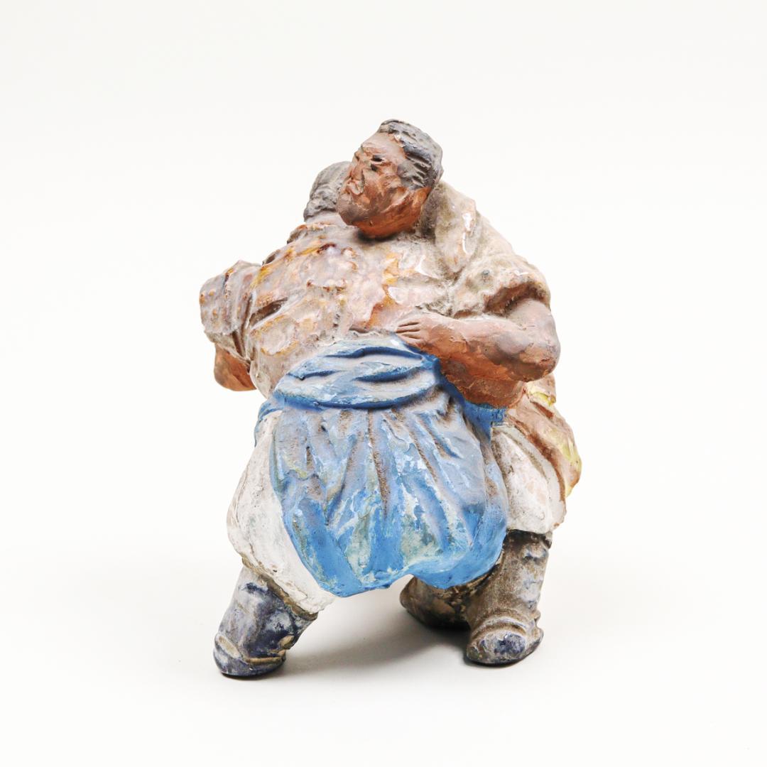 民芸 相撲 陶人形 置物 郷土玩具