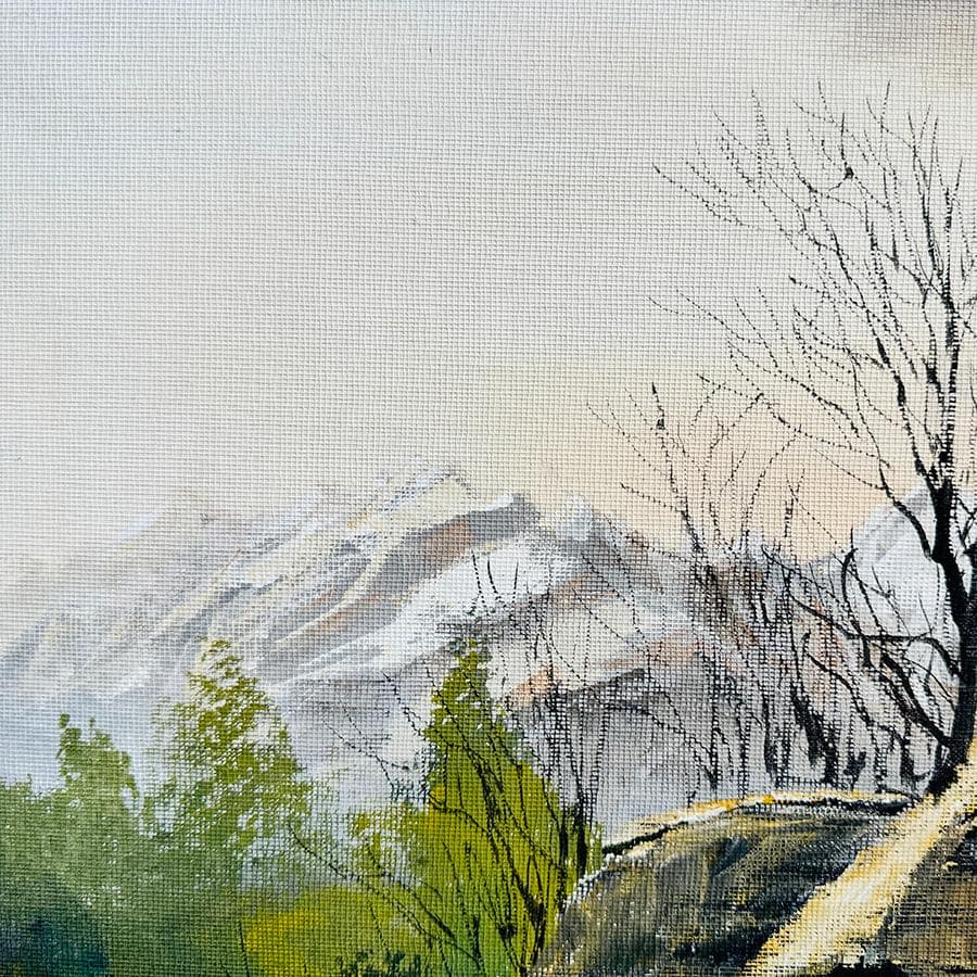 榎本良一 妙高 昭和52年作 絵画 油彩画 風景画 F８号 共シール