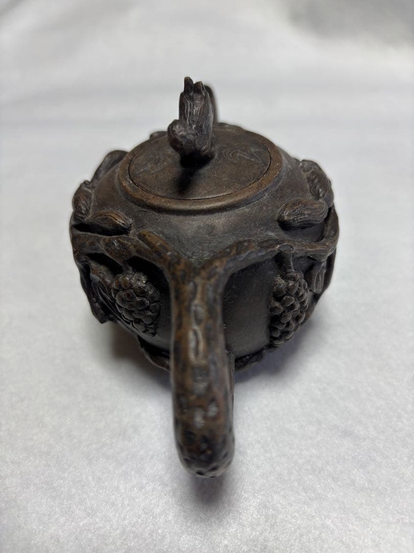 急須 中国茶器 リスとブドウ 珍品