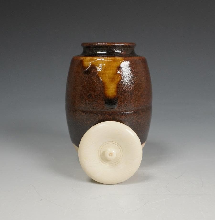 ろ*み様 一陶 瀬戸茶入 金剛金襴仕覆 共箱 茶道具