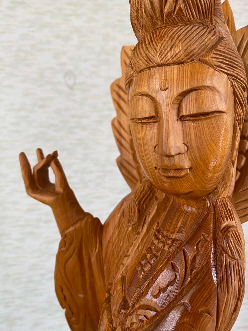 木製 観音像　観音菩薩　立像　仏像　置物　彫刻