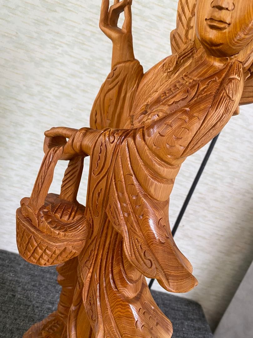 木製 観音像　観音菩薩　立像　仏像　置物　彫刻