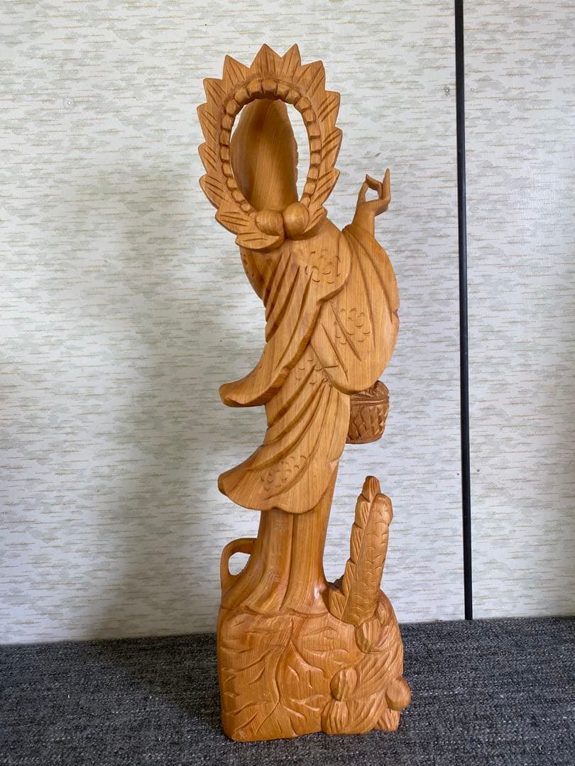 木製 観音像　観音菩薩　立像　仏像　置物　彫刻