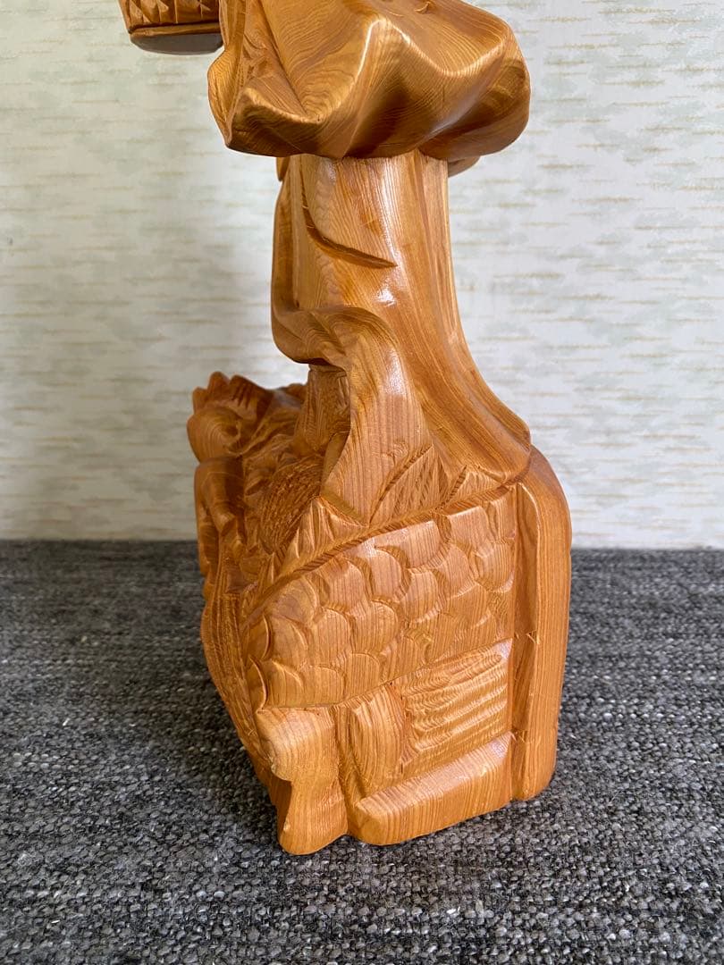 木製 観音像　観音菩薩　立像　仏像　置物　彫刻