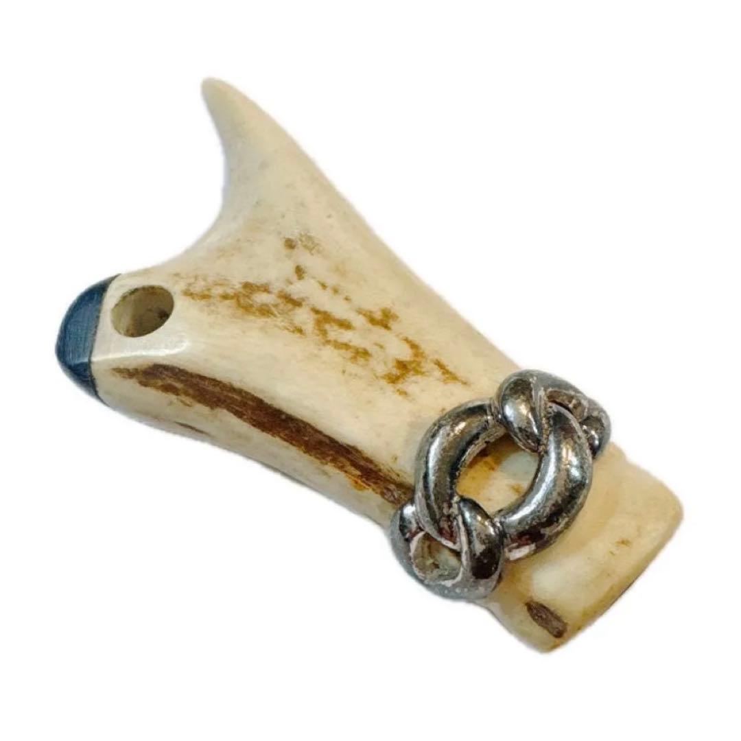 鹿角笛　ハンドメイド　1点物　完全フルオーダーメイド　角　ペンダントトップ