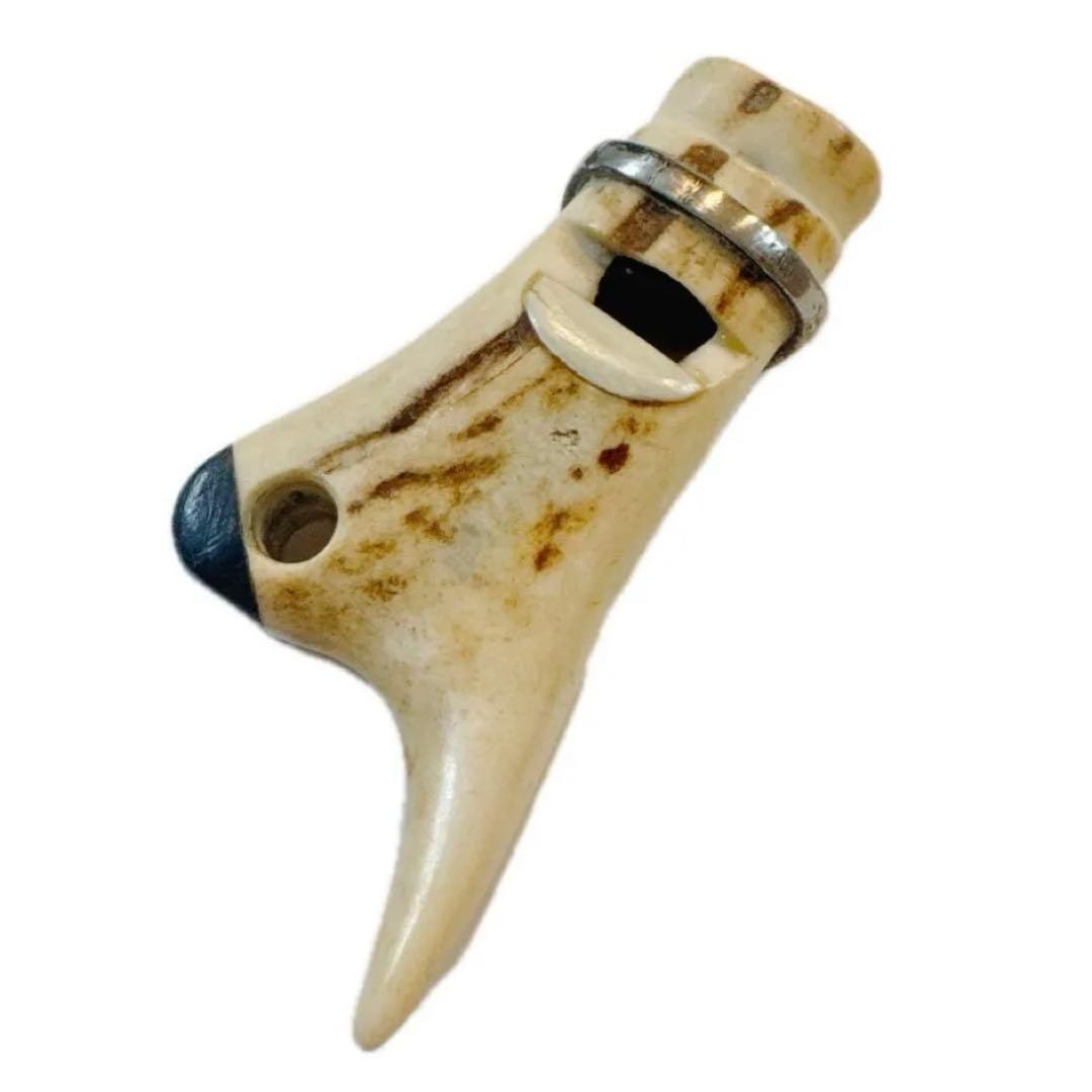 鹿角笛　ハンドメイド　1点物　完全フルオーダーメイド　角　ペンダントトップ