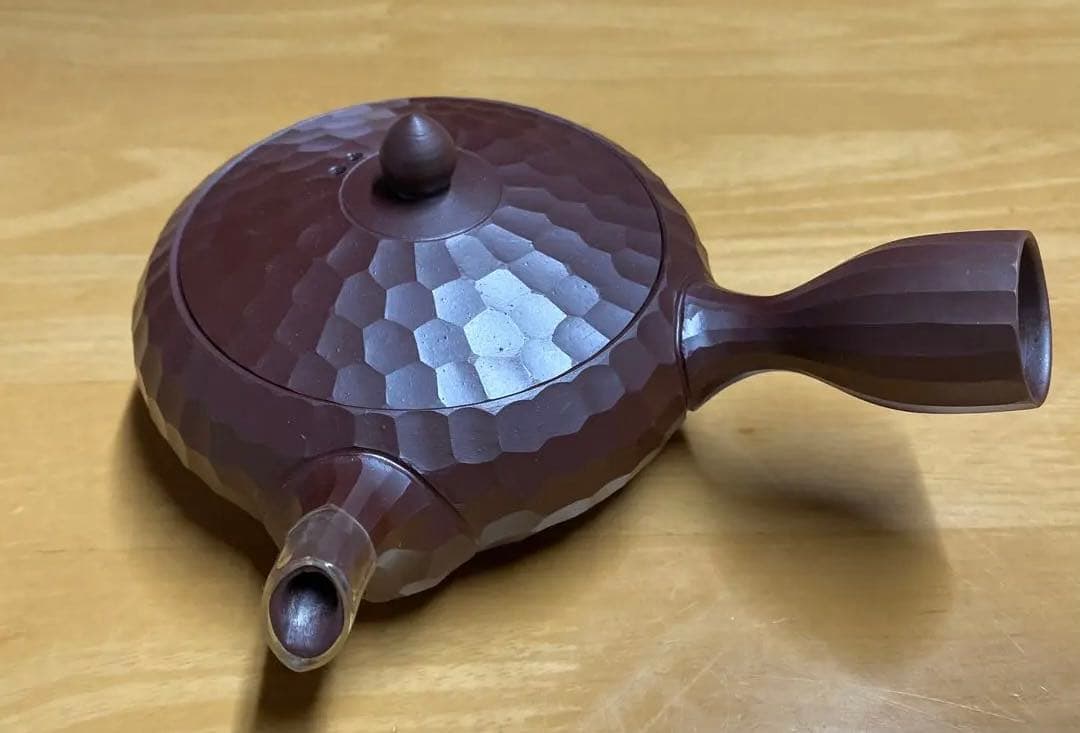 万古焼　手作急須　三代伊呂久作 希少品　ダイヤモンドカット